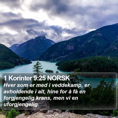 1 Korinter 9:25 NORSK Bible Verse Image