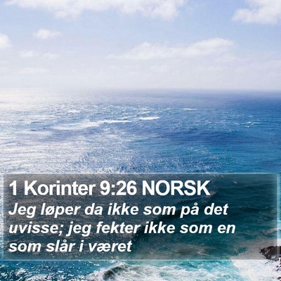 1 Korinter 9:26 NORSK Bible Verse Image