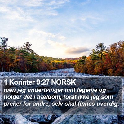 1 Korinter 9:27 NORSK Bible Verse Image