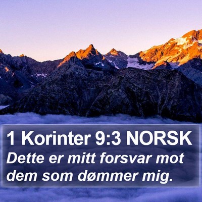1 Korinter 9:3 NORSK Bible Verse Image
