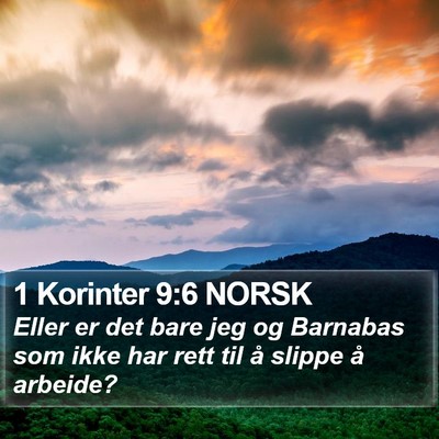 1 Korinter 9:6 NORSK Bible Verse Image