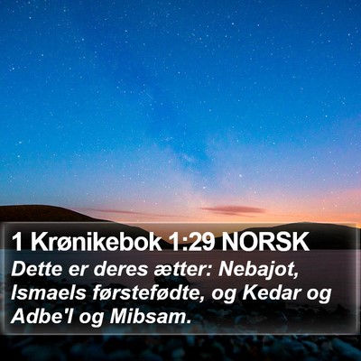 1 Krønikebok 1:29 NORSK Bible Verse Image