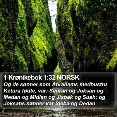 1 Krønikebok 1:32 NORSK Bible Verse Image