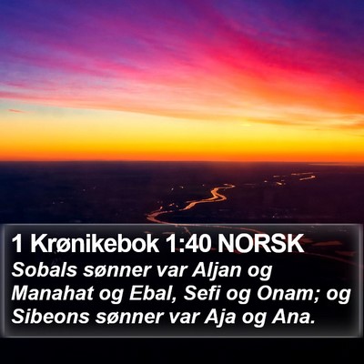 1 Krønikebok 1:40 NORSK Bible Verse Image
