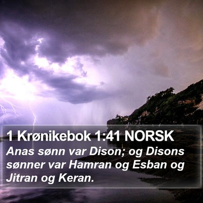 1 Krønikebok 1:41 NORSK Bible Verse Image
