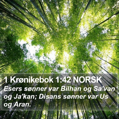 1 Krønikebok 1:42 NORSK Bible Verse Image