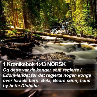 1 Krønikebok 1:43 NORSK Bible Verse Image