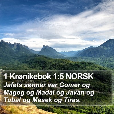 1 Krønikebok 1:5 NORSK Bible Verse Image