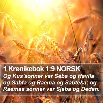 1 Krønikebok 1:9 NORSK Bible Verse Image