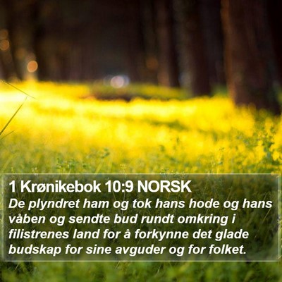 1 Krønikebok 10:9 NORSK Bible Verse Image
