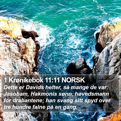 1 Krønikebok 11:11 NORSK Bible Verse Image