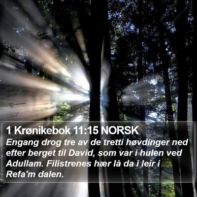 1 Krønikebok 11:15 NORSK Bible Verse Image