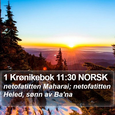 1 Krønikebok 11:30 NORSK Bible Verse Image