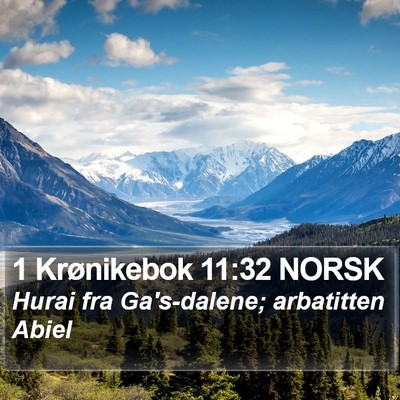 1 Krønikebok 11:32 NORSK Bible Verse Image