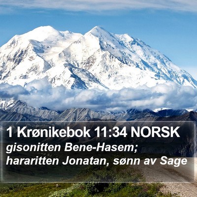 1 Krønikebok 11:34 NORSK Bible Verse Image