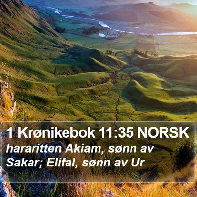 1 Krønikebok 11:35 NORSK Bible Verse Image