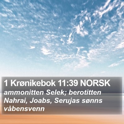 1 Krønikebok 11:39 NORSK Bible Verse Image