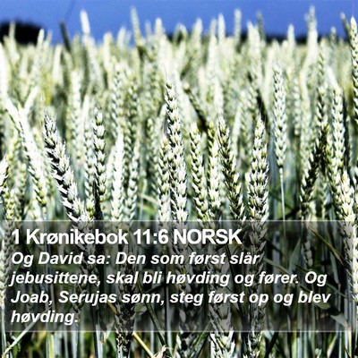 1 Krønikebok 11:6 NORSK Bible Verse Image