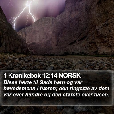 1 Krønikebok 12:14 NORSK Bible Verse Image