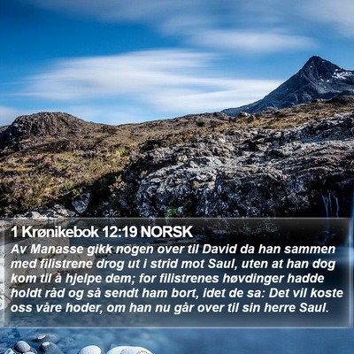 1 Krønikebok 12:19 NORSK Bible Verse Image
