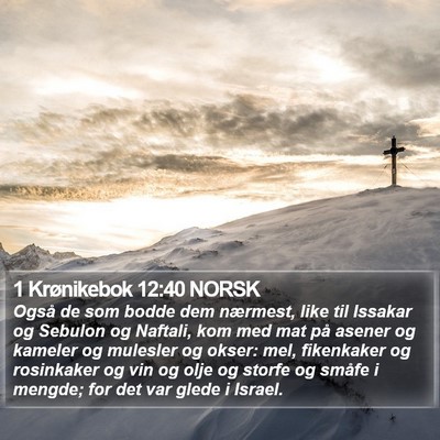 1 Krønikebok 12:40 NORSK Bible Verse Image