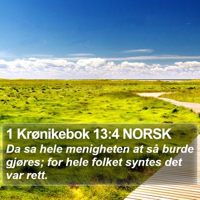 1 Krønikebok 13:4 NORSK Bible Verse Image