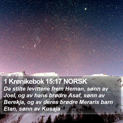 1 Krønikebok 15:17 NORSK Bible Verse Image