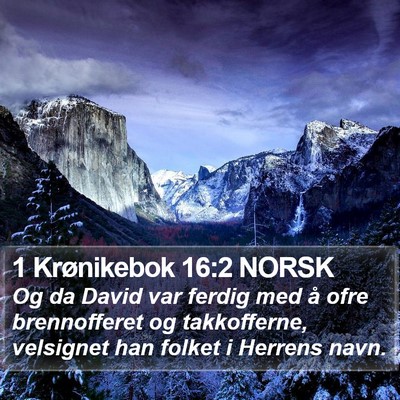 1 Krønikebok 16:2 NORSK Bible Verse Image