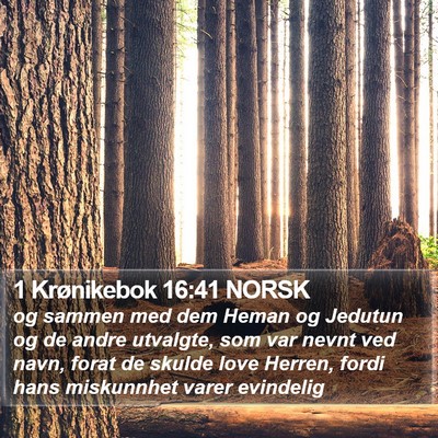 1 Krønikebok 16:41 NORSK Bible Verse Image