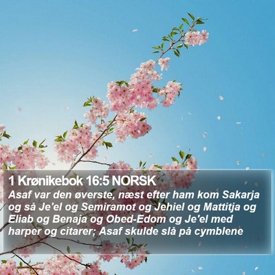 1 Krønikebok 16:5 NORSK Bible Verse Image