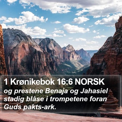 1 Krønikebok 16:6 NORSK Bible Verse Image