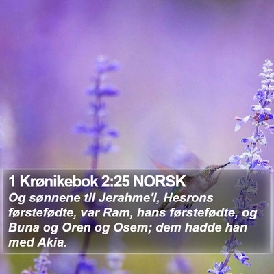 1 Krønikebok 2:25 NORSK Bible Verse Image