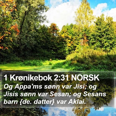 1 Krønikebok 2:31 NORSK Bible Verse Image