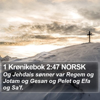 1 Krønikebok 2:47 NORSK Bible Verse Image