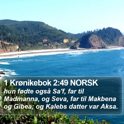 1 Krønikebok 2:49 NORSK Bible Verse Image