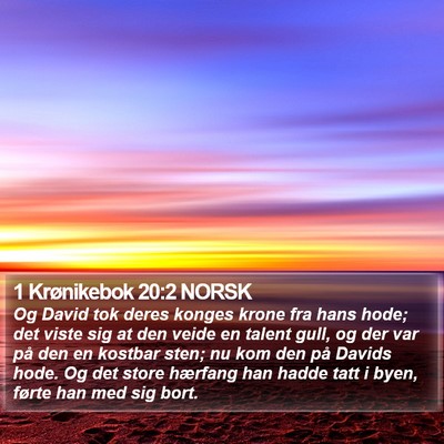 1 Krønikebok 20:2 NORSK Bible Verse Image