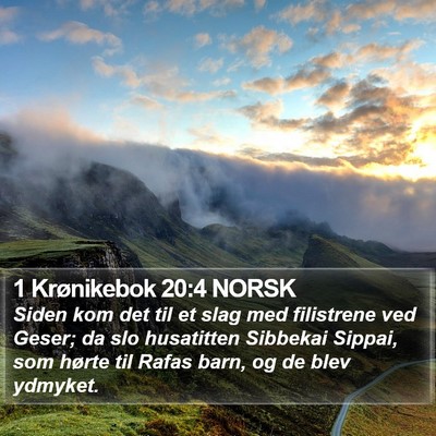 1 Krønikebok 20:4 NORSK Bible Verse Image