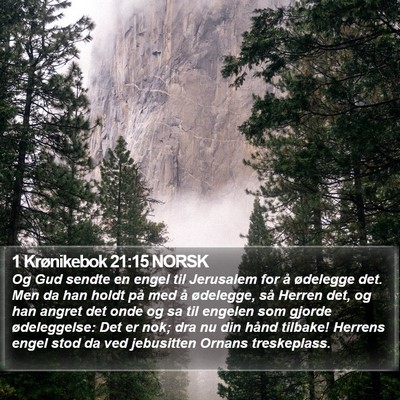 1 Krønikebok 21:15 NORSK Bible Verse Image