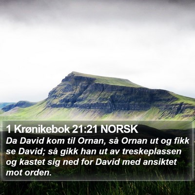 1 Krønikebok 21:21 NORSK Bible Verse Image