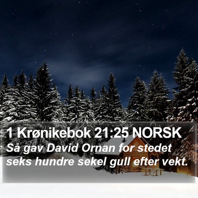 1 Krønikebok 21:25 NORSK Bible Verse Image