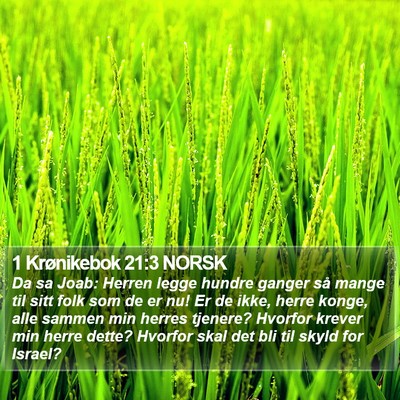 1 Krønikebok 21:3 NORSK Bible Verse Image