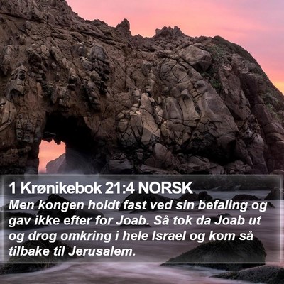 1 Krønikebok 21:4 NORSK Bible Verse Image