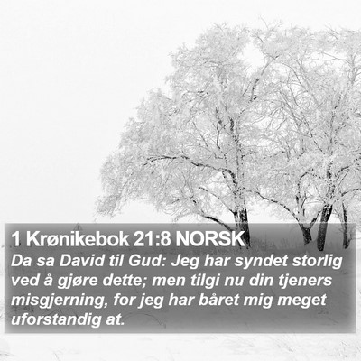 1 Krønikebok 21:8 NORSK Bible Verse Image