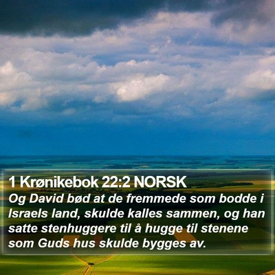 1 Krønikebok 22:2 NORSK Bible Verse Image