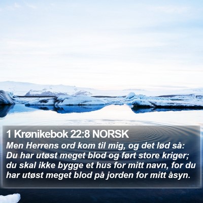 1 Krønikebok 22:8 NORSK Bible Verse Image