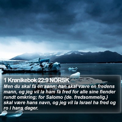 1 Krønikebok 22:9 NORSK Bible Verse Image