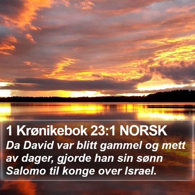 1 Krønikebok 23:1 NORSK Bible Verse Image