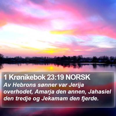 1 Krønikebok 23:19 NORSK Bible Verse Image