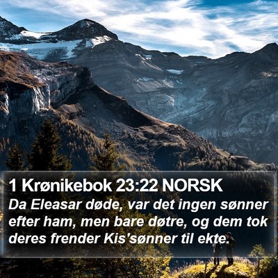 1 Krønikebok 23:22 NORSK Bible Verse Image