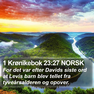 1 Krønikebok 23:27 NORSK Bible Verse Image